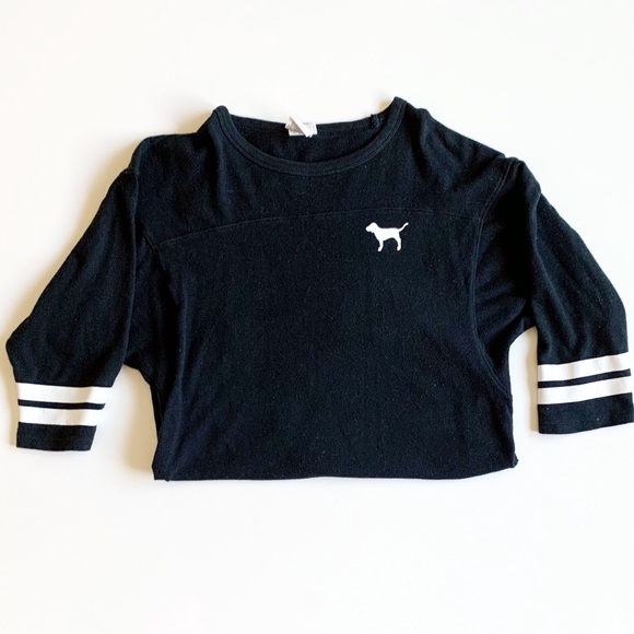 Pink Victoria’s Secret black shirt size xs - Picture 2 of 4